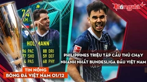 Tin nóng BĐVN 1/12: Philippines triệu tập cầu thủ chạy nhanh nhất Bundesliga đấu Việt Nam