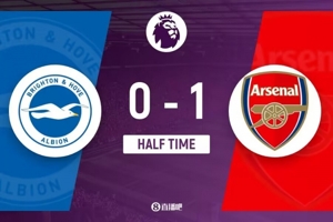 Hiệp 1 - Arsenal tạm dẫn Brighton 1-0, Jesus ghi điểm và Saka ghi bàn